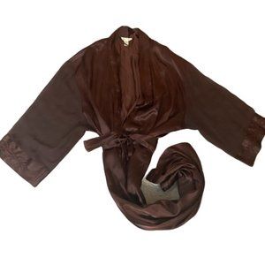 Ashley Stewart Sheer Sleeve Brown Robe - 1x